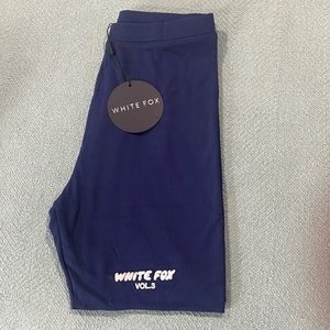 White fox rubbed bike shorts
